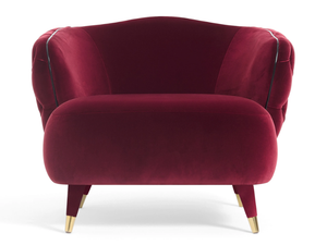 SAVOI - Tufted fabric armchair with armrests _ Black Tie